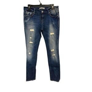 Mavi Jeans Co. Alexa Women's Mid Rise Distressed Skinny Stretch Blue Denim 29/32